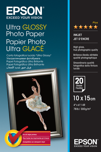 EPSON - MEDIA - (4X6) OR (10 X 15CM) - (20 SHEETS) - ULTRA GLOSSY PAPER - 300G/M