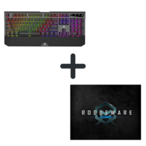 Combo 7: ROGUEWARE GK200 WIRED/WIRELESS RGB GAMING MECHANICAL KEYBOARD – BLUE SWITCHES + ROGUEWARE L CLOTH MOUSEPAD| T4T-Combo7