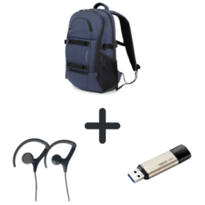 Combo 9 : TARGUS URBAN EXPLOERS 15.6 BACKPACK BLUE + 32GB Apacer memory stick + FREE Skullcandy earphones | T4T-Combo9