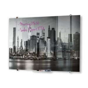 Glass Whiteboard Non-Magnetic Printed (900x900mm) | BD1928A