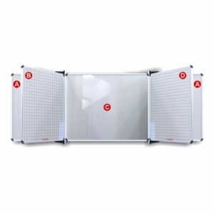 Educational Board Magnetic Whiteboard (1220*920 - White Squares - Side Panel - Option A) | ED1268