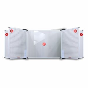 Educational Board Magnetic Whiteboard (1220*1210 - Squares and Lines - Swing Leaf - Option B) | ED4352