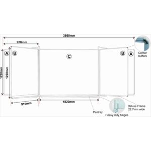 Educational Board Magnetic Whiteboard (1220*910 - Squares and Lines - Swing Leaf - Option B) | ED4368