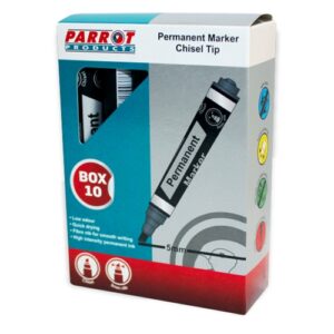 Chisel Tip Permanent Markers (Box of 10 - Black) | PP3001B