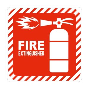 Red Fire Extinguisher Symbolic Sign on White ACP (150 x 150mm) | SN4101