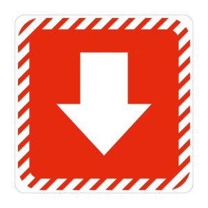 White Arrow with Red Symbolic Sign on White ACP (150 x 150mm) | SN4103
