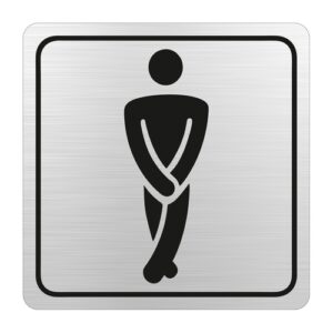 Gents Toilet Symbolic Sign - Black Printed on Brushed Aluminium ACP (150 x 150mm) | SN4105