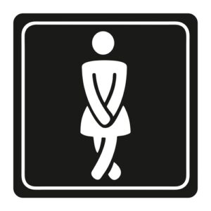 Ladies Toilet Symbolic Sign - White Printed on Black ACP (150 x 150mm) | SN4109
