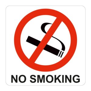 No Smoking Symbolic Sign - Printed on White ACP (150 x 150mm) | SN4111