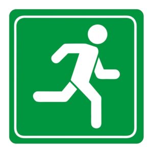 Green Man Running Symbolic Sign - Printed on White ACP (150 x 150mm) | SN4113