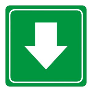 Green Arrow Symbolic Sign - Printed on White ACP (150 x 150mm) | SN4115