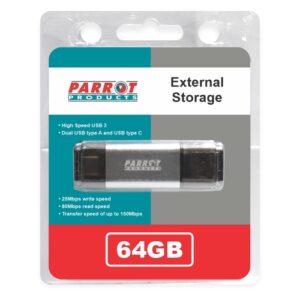 External Storage USB 3 Type A + USB C 64GB Flash Drive | XT0064