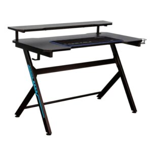 Volkano VX Gaming Donahue Gaming Desk - Black, Headphone Hook | CT-1913L1-BK