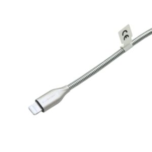 Volkano Iron Series Round Metallic Spring MFI Lightning Cable 1.2m - Silver | VK-20094-SL[V2]