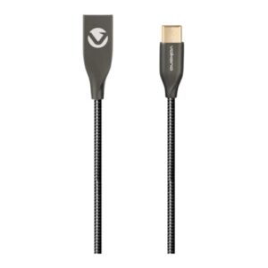 Volkano Iron Series Round Metallic Spring Type-C Cable 6ft - Black | VK-20095-BK-6