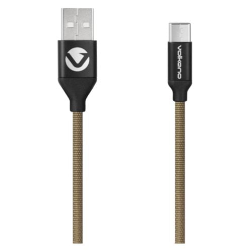 Volkano Weave Series Fabric Braided Micro USB Cable 1.2m - Army Green | VK-20107-AGN