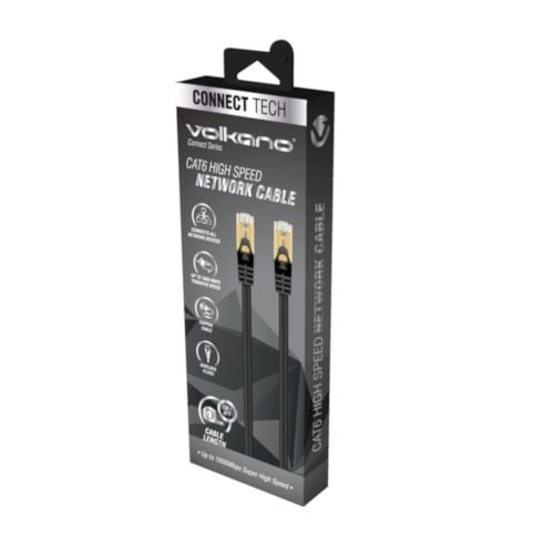 Volkano Connect series CAT6 Network Cable 1m | VK-20181-BK