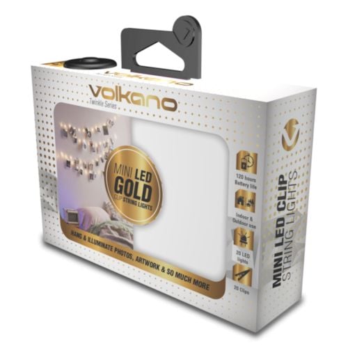 Volkano Twinkle Series GOLD Photo Clips with LED Lights | VK-50004-GD