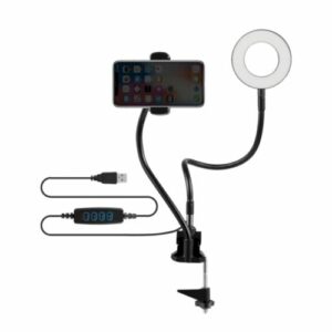 Volkano Insta series Ring light phone holder desk clamp | VK-6501-BK