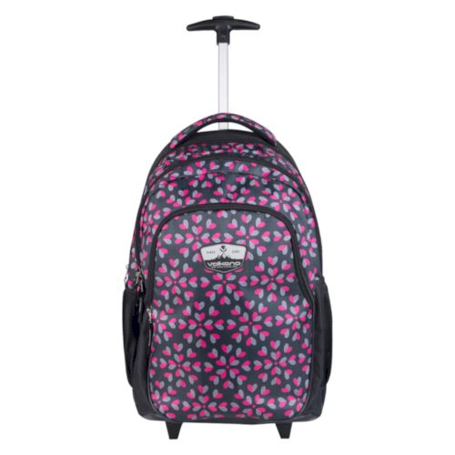 Volkano Winner Black Hearts Trolley Backpack - Black | VK-7065-BK