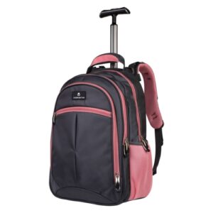 Volkano Orthopaedic Trolley Backpack 35L - Dark Grey & Pink | VK-7094-DGRPK