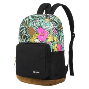 Volkano Hawk Series Backpack - Black & Floral | VK-7130-BKFR