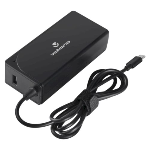 Volkano Brio Plus series Type-C 65W laptop charger with USB | VK-8052-BK