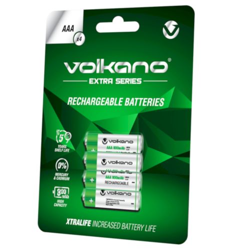 Volkano Extra series Rechargeable Batteries AAA pack of 4 | VK-8103-GN