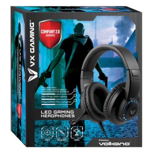 VX Gaming Company 2.0 series LED Gaming Headphones - Black | VX-168-BK