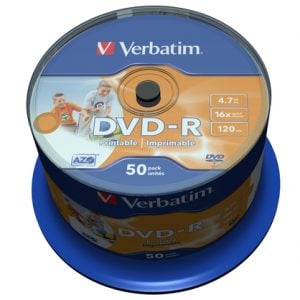 VERBATIM DVD-R SL PRINTABLE SPIN 50PK | T4T-43533