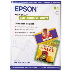 EPSON – MEDIA – (A4) – 10 SHEETS – PHOTO QUALITY SELF ADHESIVE SHEETS – 167G/M² | T4T-C13S041106