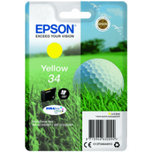 EPSON Singlepack Yellow 34 DURABrite Ultra Ink – WF-3720DWF | T4T-C13T34644010