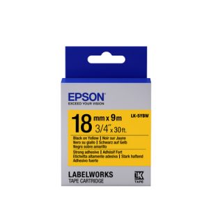 EPSON – LABEL CARTRIDGE – STRONG ADHESIVE LC-5YBW9 BLACK/YELLOW 18MM (9M) | T4T-C53S655010