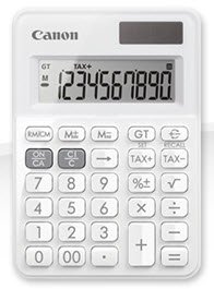 CANON – White 10 Digit Mini Desktop calculator. Large display Grand total memory Tax calculation. | T4T-LS-100T-WH